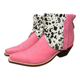 9.5 Pink & Spotted Hair-on Hide Canty Boots®