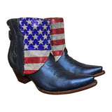 9 Metallic Navy Blue & American Flag Crystals Canty Boots®