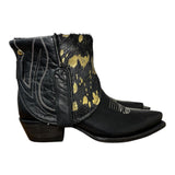 8 Black & Gold Spotted Hair-on Hide Canty Boots®