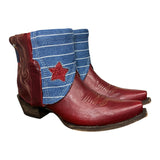 8 Red & Striped Denim with Star Inlay Canty Boots®