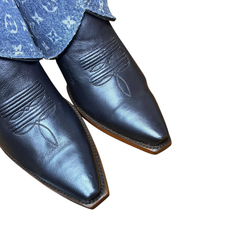8.5 Metallic Navy Blue & Designer Denim Canty Boots®