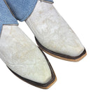 7.5 Embroidered White & Blue Leather Canty Boots®