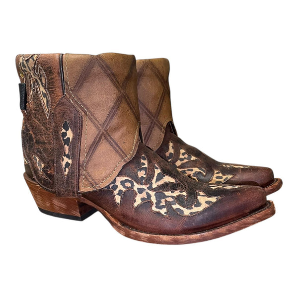 8 Brown & Leopard Inlay with Quilted Leather Canty Boots®