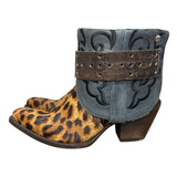 8 Leopard & Embroidered Black Canty Boots®