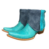 9 Metallic Turquoise & Designer Denim Canty Boots®