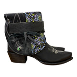 8 Black & Printed Exotic Leather Canty Boots® with Concho