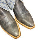 8.5 Gray & Designer Canty Boots® with Pink Dahlia Concho