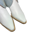 8.5 White & Designer Denim Stacked Heel Canty Boots®