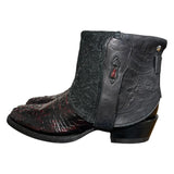 9 Two Toned Exotic & Black Floral Leather Canty Boots®