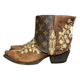 8.5 Brown Floral Embroidered & Designer Canty Boots®