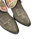 8.5 Charcoal Rough Out & Butterfly Printed Hair-on Hide Canty Boots®
