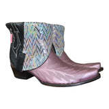 10 Metallic Pink & Black with Holographic Leather Canty Boots®