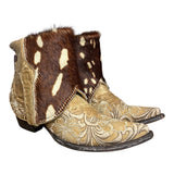 6 Embroidered Tan & Spotted Hair-on Hide Canty Boots®
