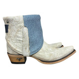 7.5 Embroidered White & Blue Leather Canty Boots®