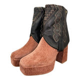 6.5 Black & Blush Rough Out Platform Canty Boots®