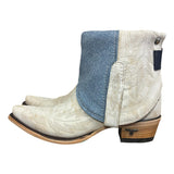 7.5 Embroidered White & Blue Leather Canty Boots®