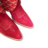 9 Red Rough Out & Designer Canty Boots® with Onyx Heart Concho