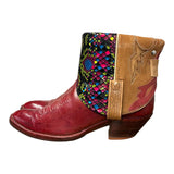 9 Pink & Tan with Printed Exotic Leather Canty Boots®