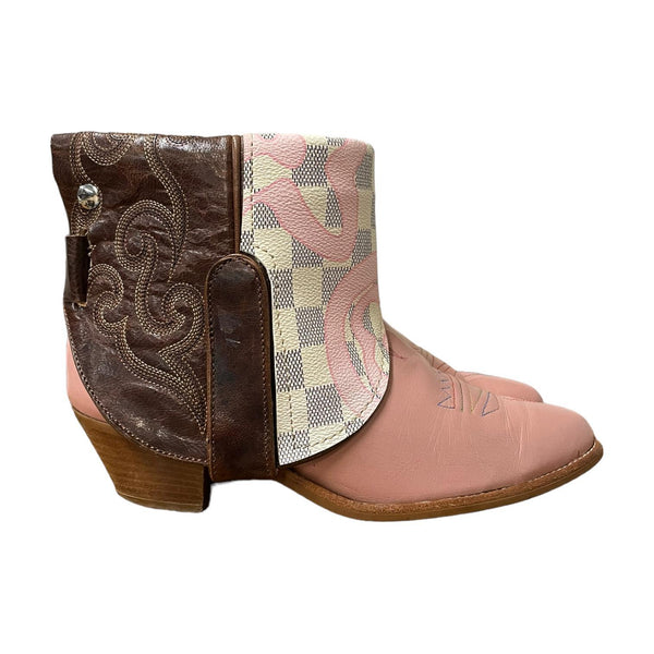 7.5 Pink & Brown Designer Canty Boots®