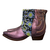 8.5 Metallic Purple & Printed Exotic Leather Canty Boots®