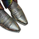 9 Embroidered Black & Metallic Leopard Print Canty Boots®