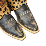 9 Embroidered Brown & Leopard Hair-on Hide Canty Boots®