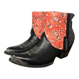 9.5 Embroidered Black & Bandana Print Canty Boots®