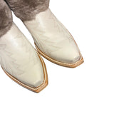 9.5 Embroidered Cream & Shorn Beaver Fur Canty Boots®