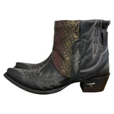 9 Embroidered Black & Metallic Exotic Leather Canty Boots®