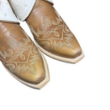 9 Embroidered Brown & Studded Cream Leather Canty Boots®