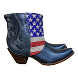 9 Metallic Navy Blue & American Flag Crystals Canty Boots®