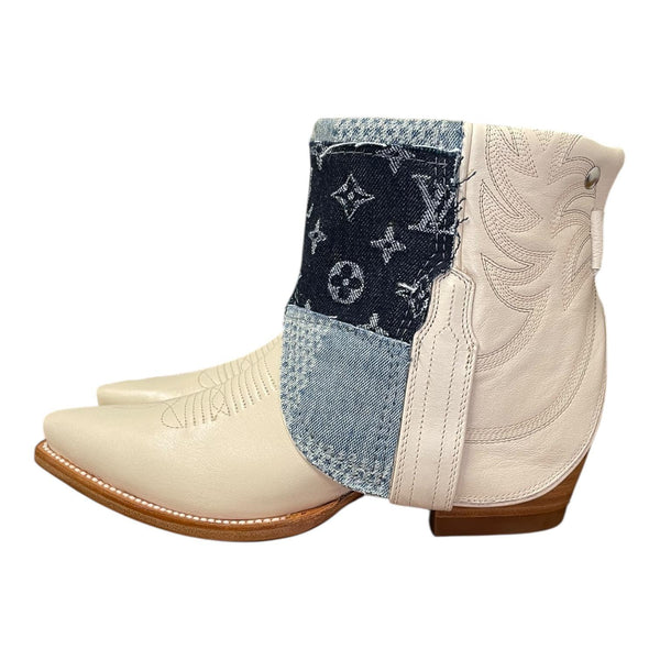 8.5 Cream & Layered Designer Denim Canty Boots®