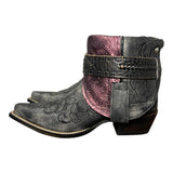 6.5 Embroidered Floral & Purple Leather Canty Boots®