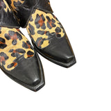 8.5 Tooled Black & Leopard Hair-on Hide Canty Boots®