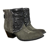 6.5 Charcoal Rough Out & Studded Black Leather Canty Boots®