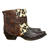 7 Brown Exotic & Leopard Hair-on Hide Canty Boots®