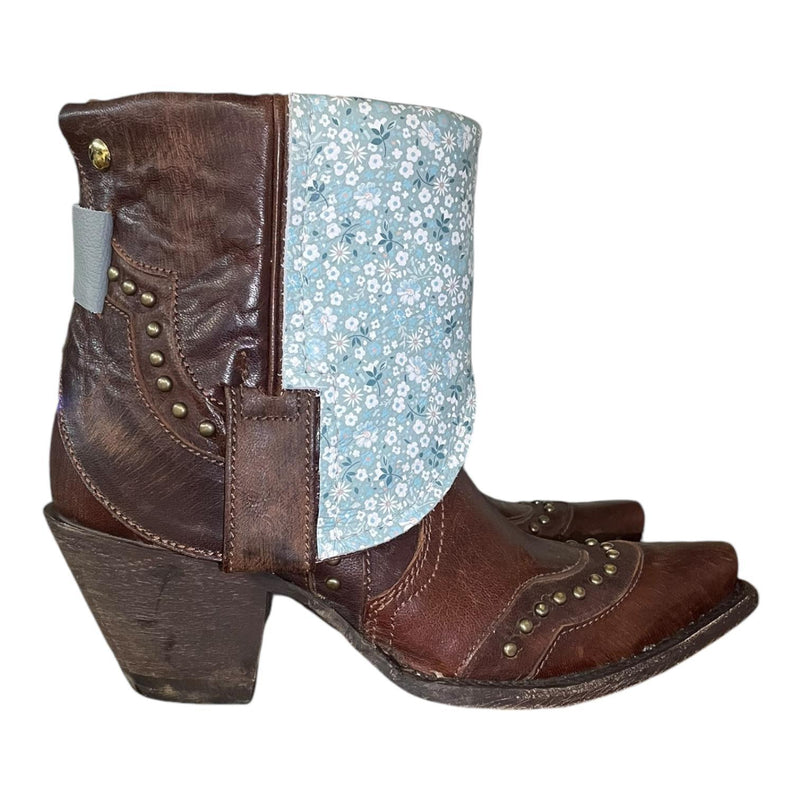 6.5 Brown & Studded with Green Floral Canty Boots®