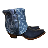 7 Metallic Navy Blue & Designer Denim Canty Boots®