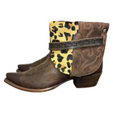 10 Brown & Leopard Hair-on Hide Canty Boots®