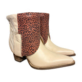 9 Pale Pink & Leopard Stacked Heel Canty Boots®
