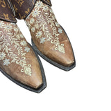 8.5 Brown Floral Embroidered & Designer Canty Boots®