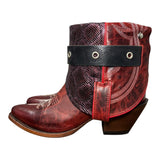 7 Red & Purple Leather Canty Boots®