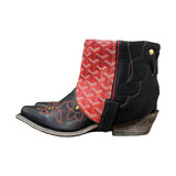 9.5 Black Floral & Designer Canty Boots® with Butterfly Patch