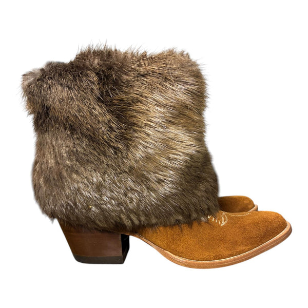 6.5 Cognac Rough Out & Beaver Fur Canty Boots®
