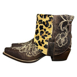 8.5 Embroidered Floral & Leopard Hair-on Hide Canty Boots®