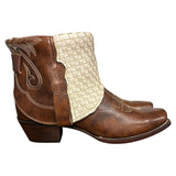 9.5 Brown & Beige Woven Leather Canty Boots®