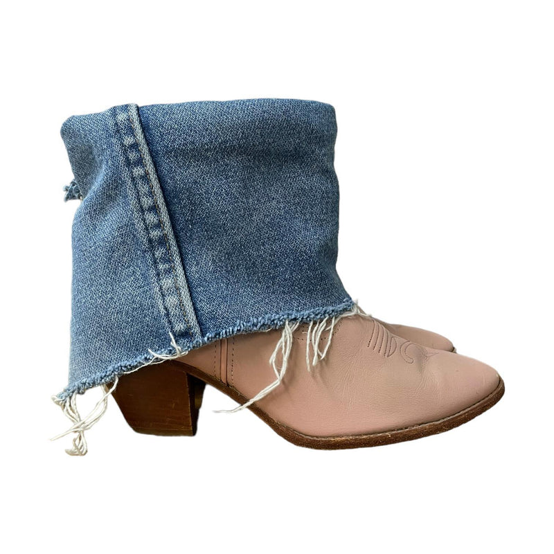 6.5 Pink & Denim Stacked Heel Canty Boots®