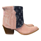 9 Baby Pink Rough Out & Designer Denim Canty Boots®