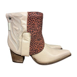 9 Pale Pink & Leopard Stacked Heel Canty Boots®