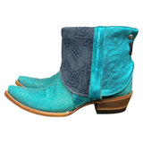 9 Metallic Turquoise & Designer Denim Canty Boots®